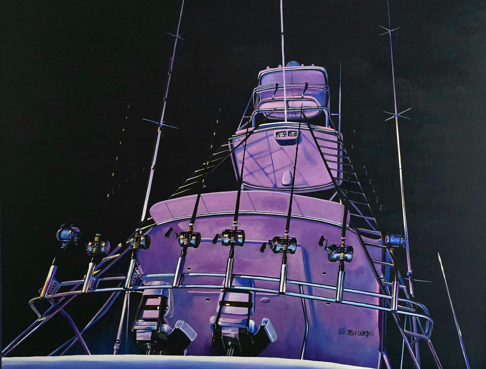 "Ready to Fish!" 36" x 46". Acrylic on canvas. $2100