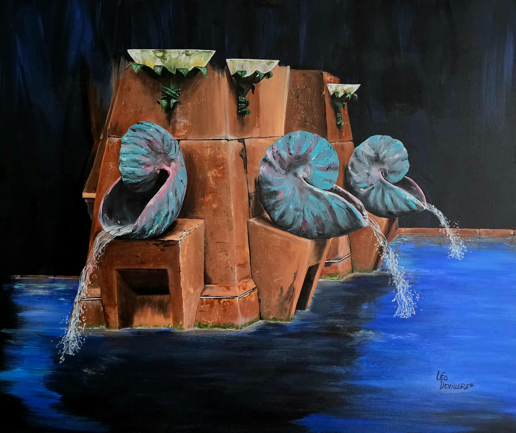 "Opening Of The Waters", 39" x 47". Acrylic on canvas. $2100