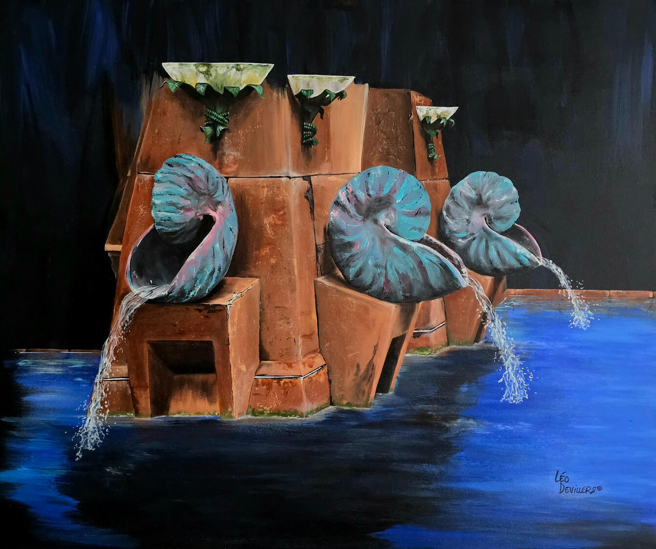 "Opening Of The Waters", 39" x 47". Acrylic on canvas. $2100