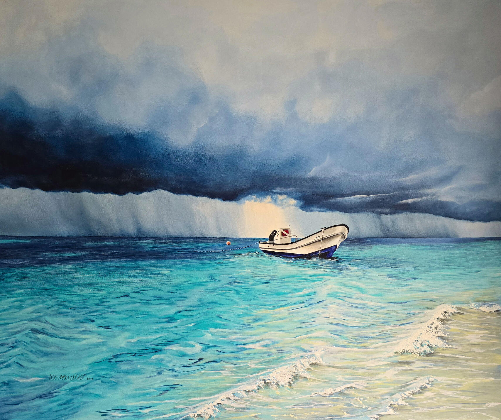 "Ominous Elegance", 33.5" x 43.5". Acrylic on canvas. $1600