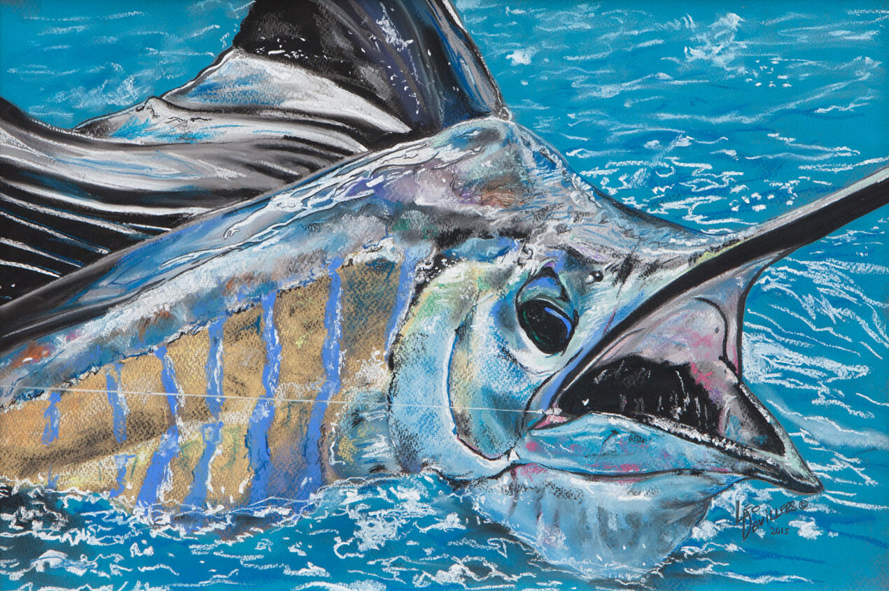 &quot;SailFish&quot;, 13&quot; x 18&quot;. Soft Pastel. $1000