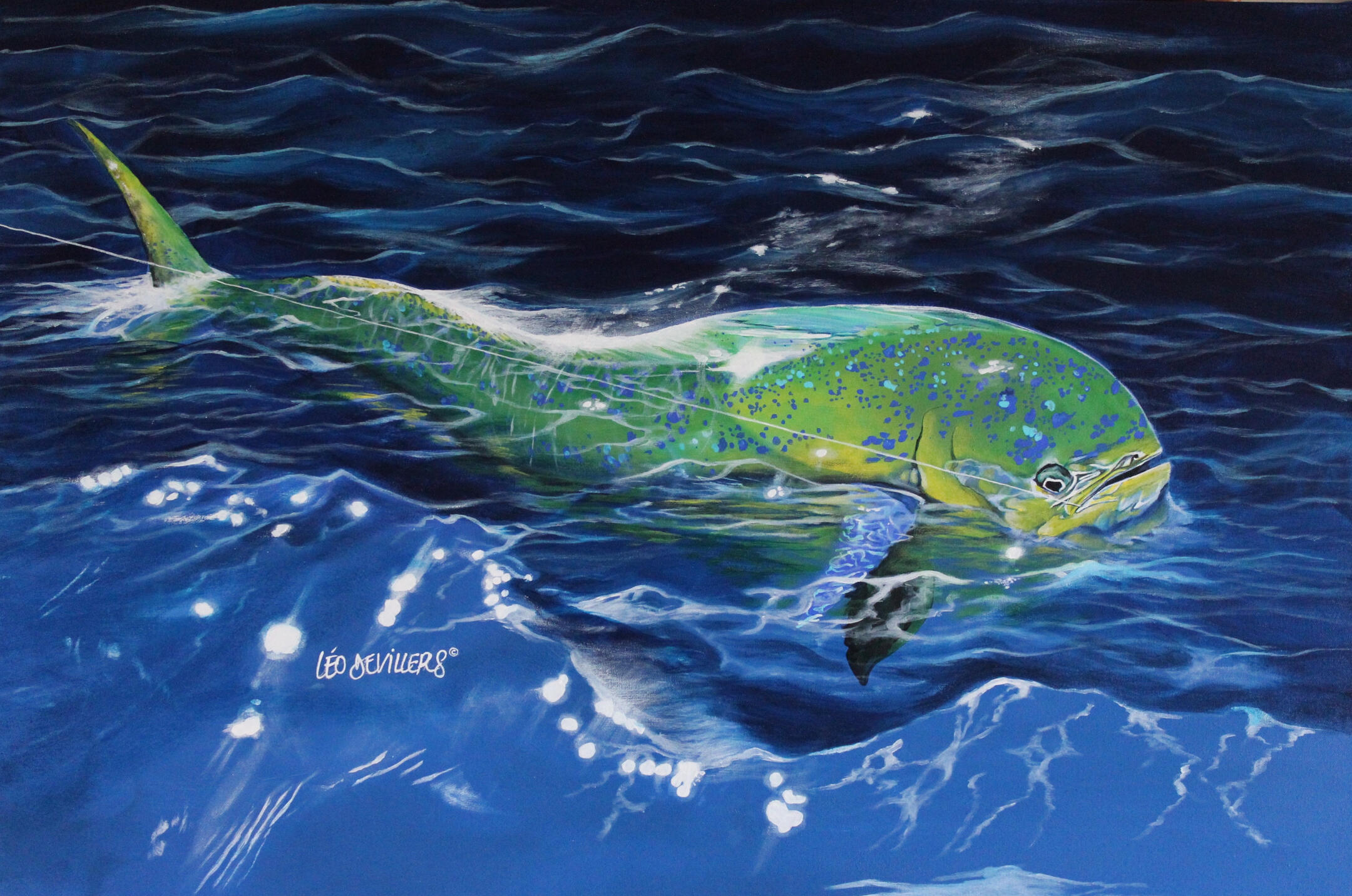 &quot;Trolling Guest&quot;, 24&quot; x 36&quot;. Acrylic on canvas. $2200